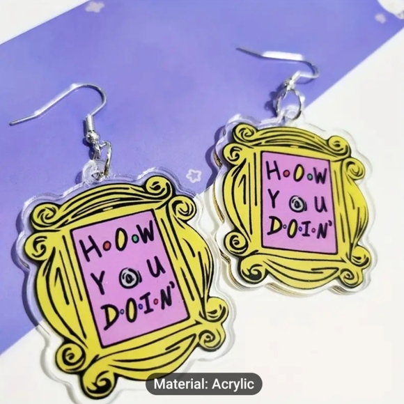 NWT How You Doin Acrylic Earrings. - Picture 3 of 4